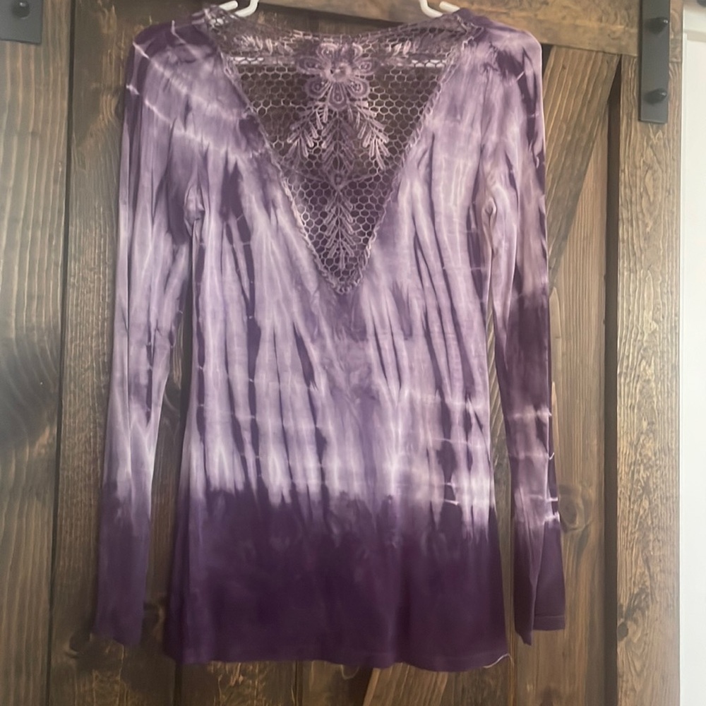 Tie-Dye Lace Top
